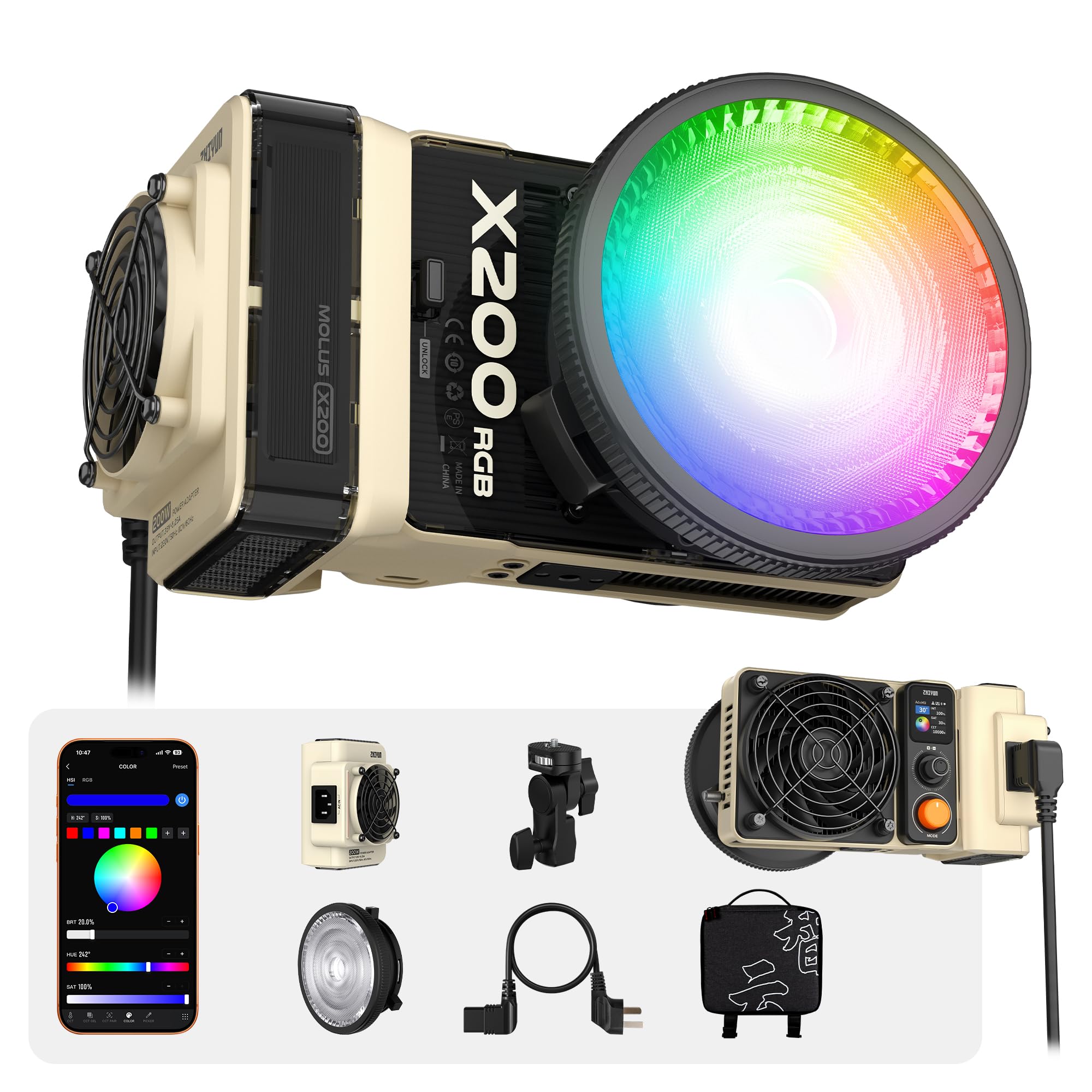 Amazon | [公式旗艦店] ZHIYUN MOLUS X200 RGB Standard 200W ビデオ